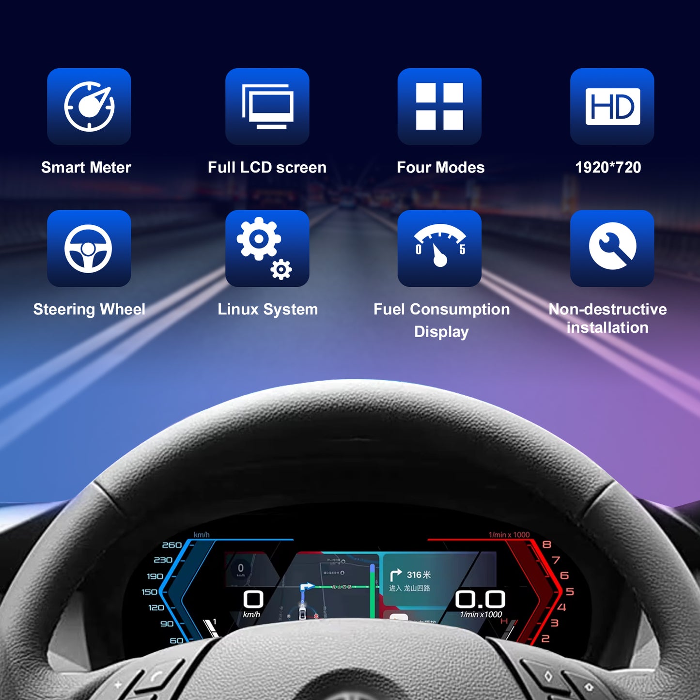 12.3" LCD Cluster Digital Dashboard For BMW X5/X6 E70/E71