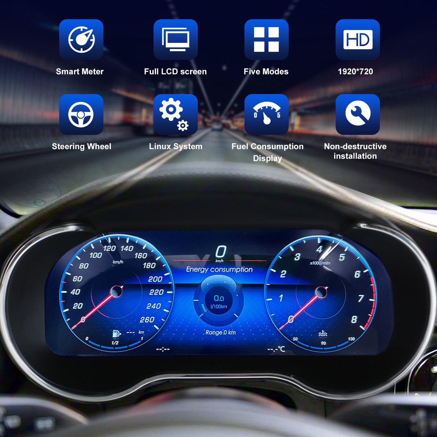 12.3" LCD Digital Dashboard For Mercedes Benz GLC C-Class