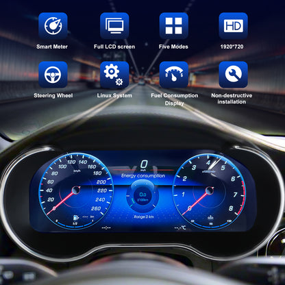 12.3" LCD Digital Dashboard For Mercedes Benz GLC C-Class