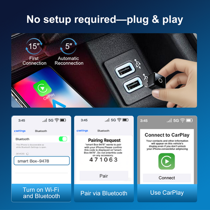 Reeiio 2 in 1 Wired to Wireless CarPlay Android Auto USB Adapter