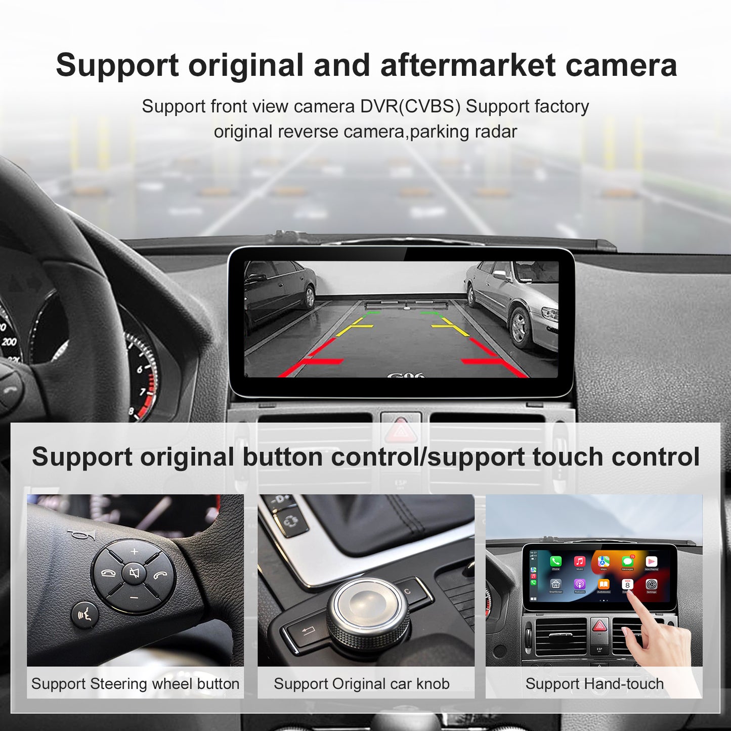 Kabelloser CarPlay Android Auto Linux Multimedia-Bildschirm, kompatibel mit Mercedes Benz NTG4.0 (2008–2012)