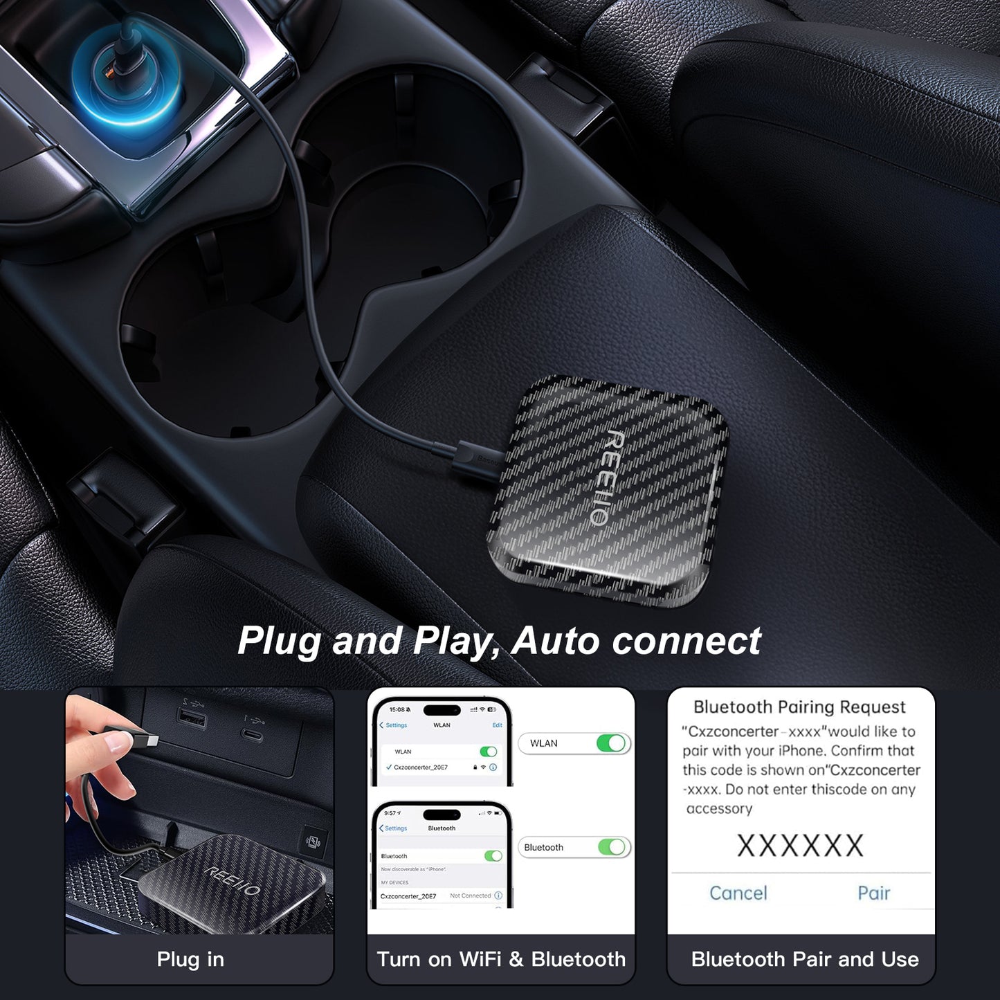 Wired to Wireless CarPlay&Android Auto USB AI Magic Box