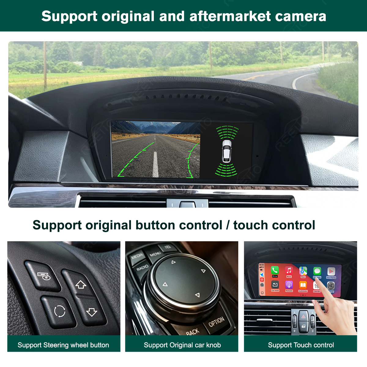 8.8" Wireless CarPlay Screen for BMW 3/5 Series E60 E90 – Supports YouTube