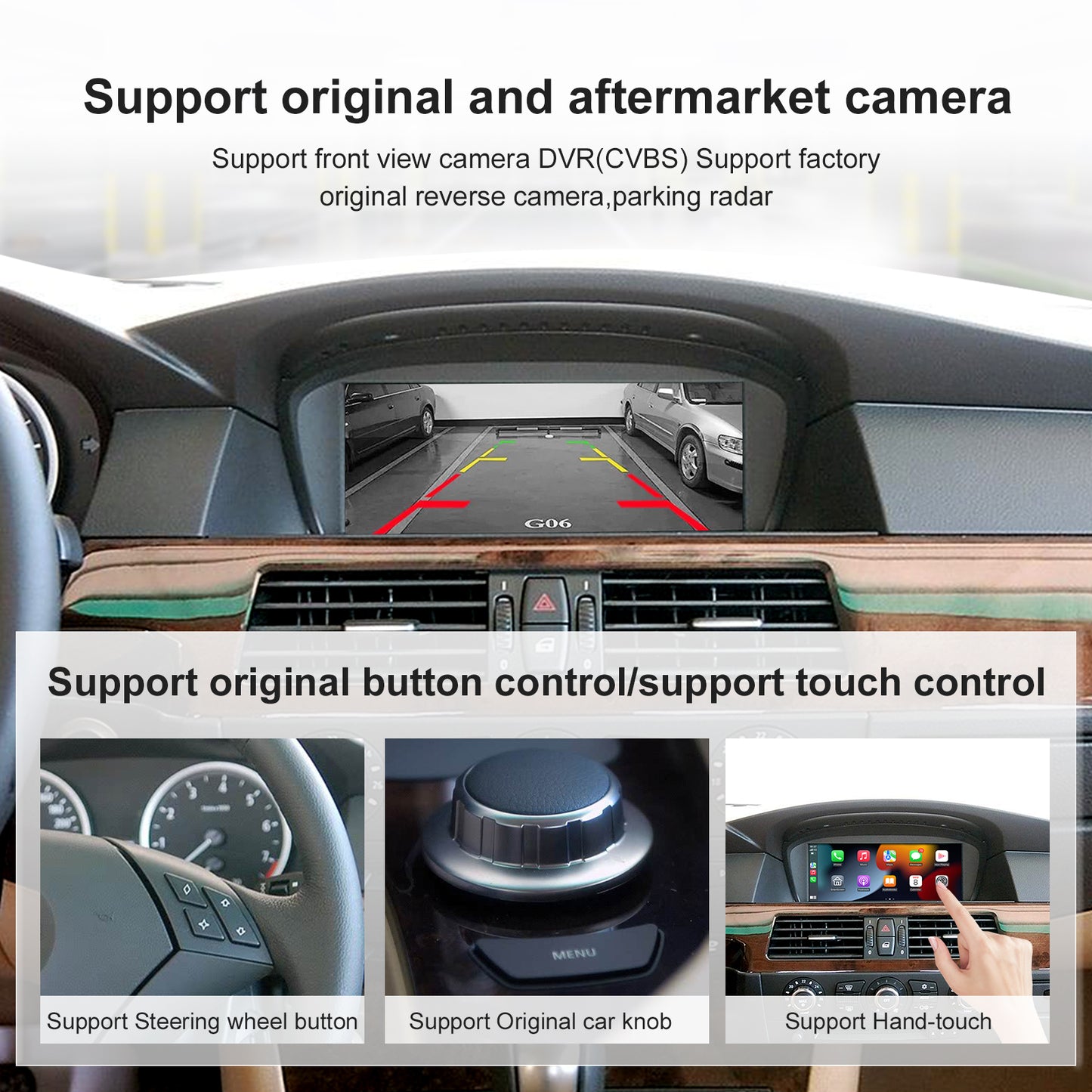 10,25 Zoll kabelloser CarPlay Android Auto Linux Multimedia-Bildschirm, kompatibel mit BMW 3er/5er-Serie E60~E93 (2004-2012)