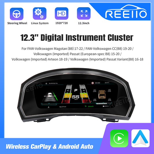 12.3" LCD Cluster Digital Dashboard For Volkswagen Passat Magotan Arteon CC