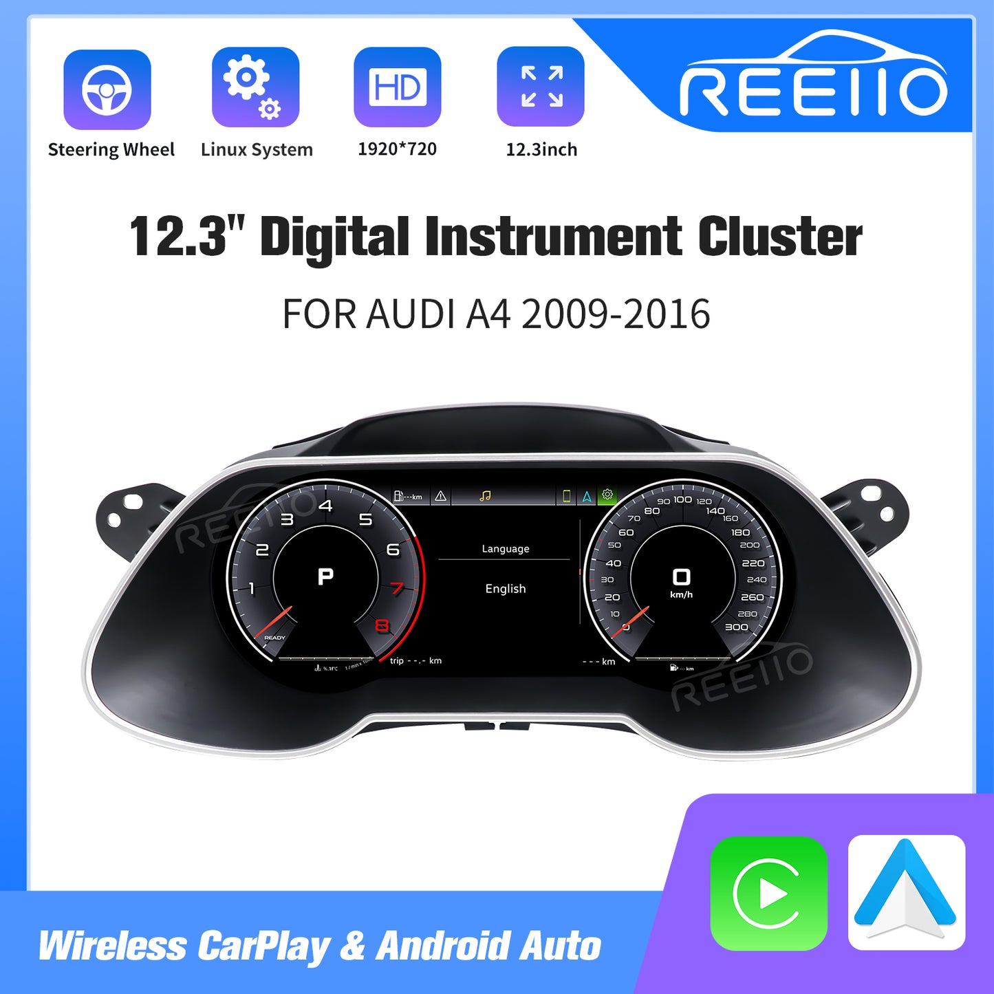 12.3" LCD Cluster Digital Dashboard For Audi A4