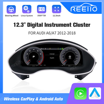 12.3" LCD Cluster Digital Dashboard For Audi A6/A7