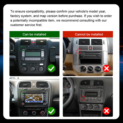 7" Car Stereo Radio Head Unit Multimedia Screen For Volkswagen Wireless CarPlay Android Auto