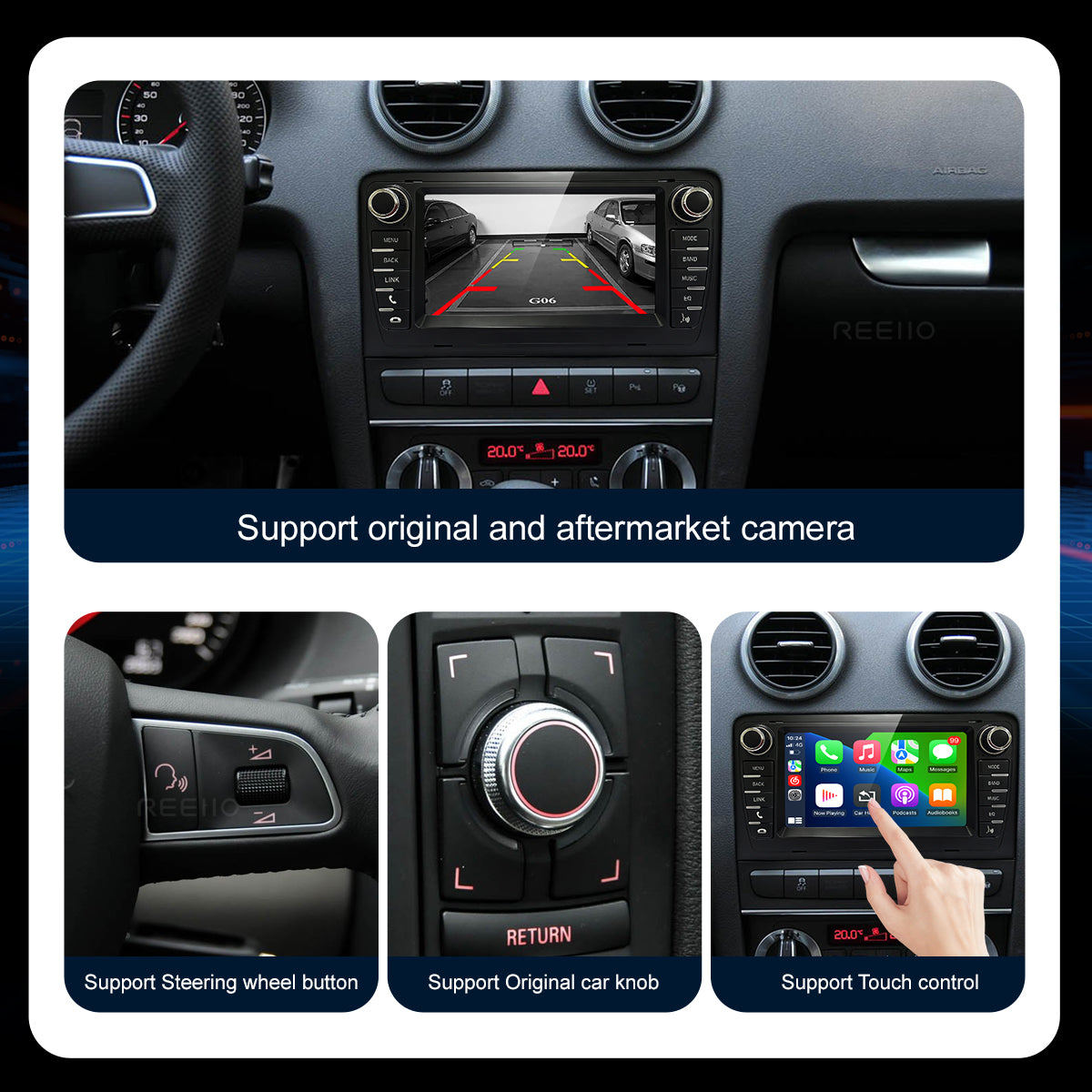 7" Car Stereo Radio Head Unit Multimedia Screen For Audi A3 Wireless CarPlay Android Auto