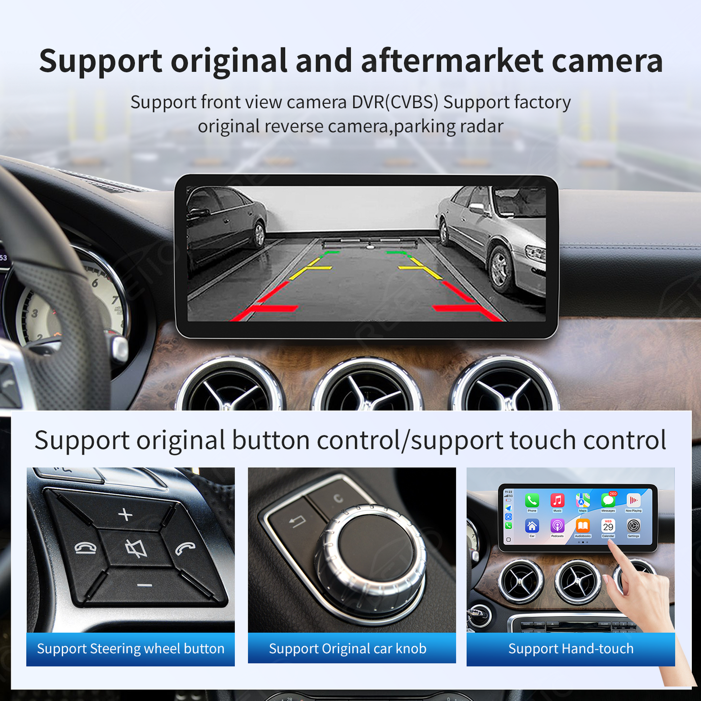 12.3" Ultra-Slim 2400x900 CarPlay Screen for Mercedes NTG4.5/NTG5.0