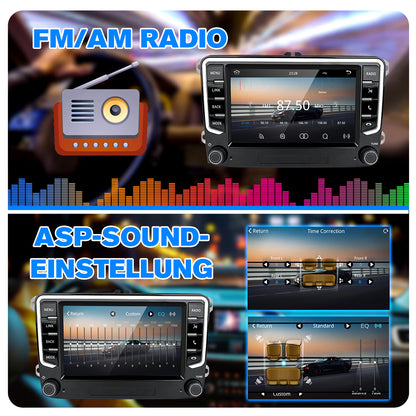 7" Car Stereo Radio Head Unit Multimedia Screen For Volkswagen Wireless CarPlay Android Auto