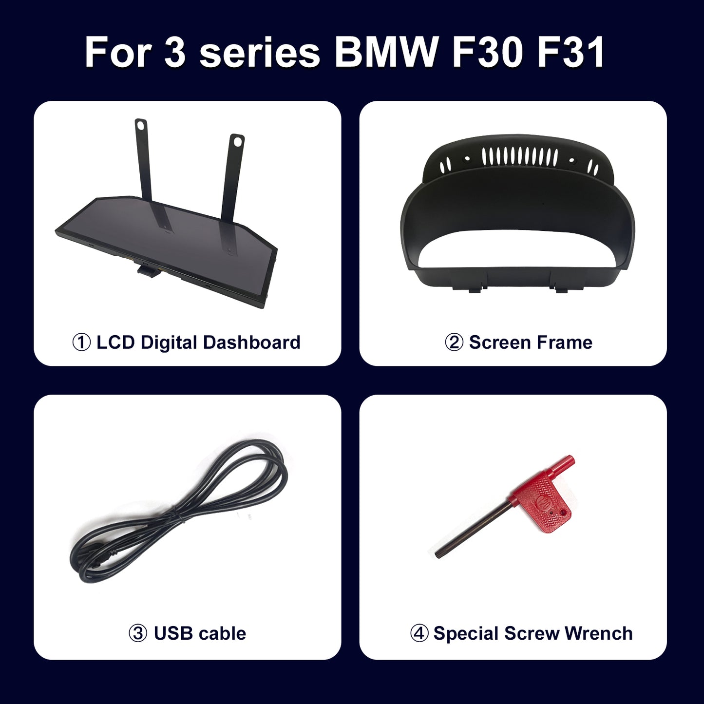 12.3" LCD Cluster Digital Dashboard For BMW X5/X6 E70/E71