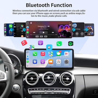 12.3" Ultra-Slim 2400x900 CarPlay Screen for Mercedes C/GLC NTG5.0