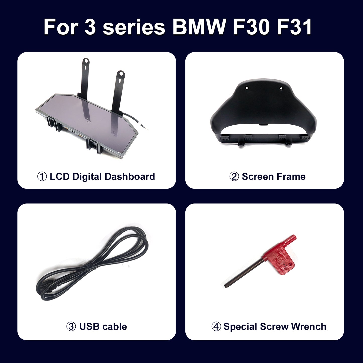 12.3" LCD Cluster Digital Dashboard For BMW F30/F31