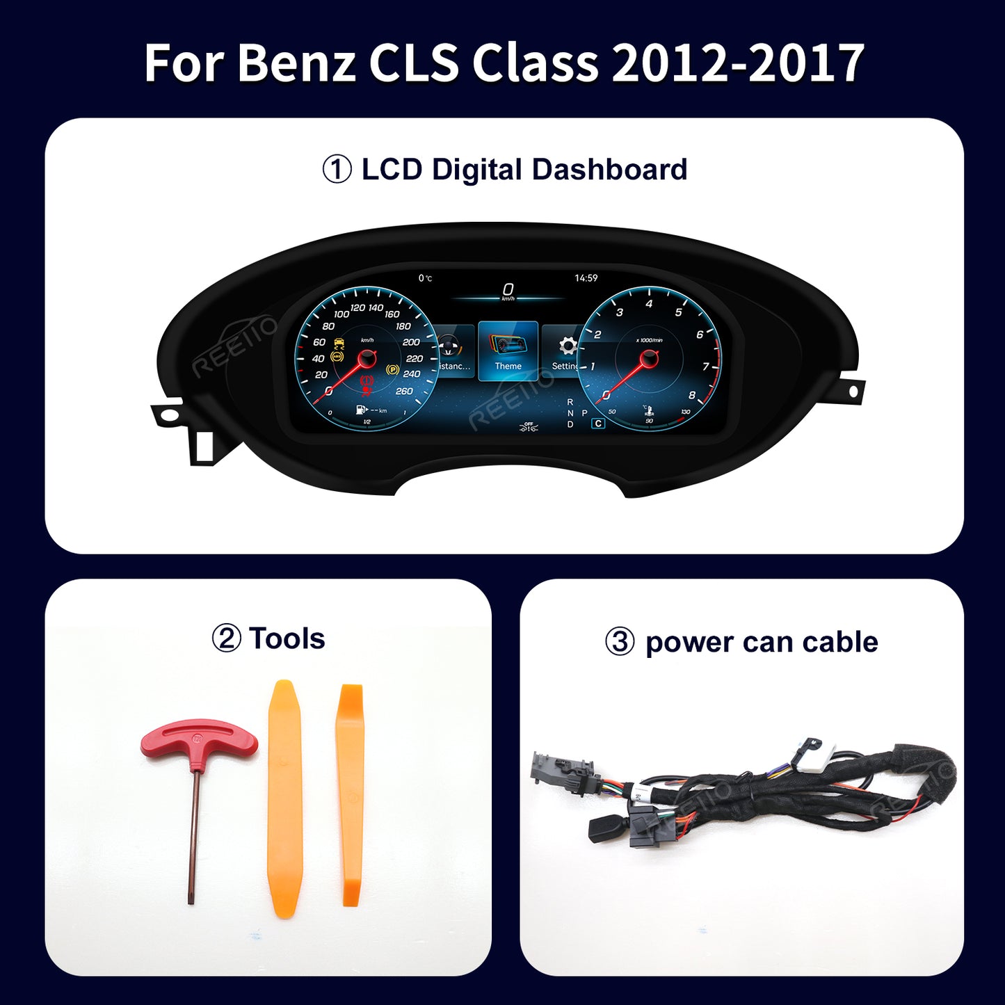 12.3" LCD Cluster Digital Dashboard For Mercedes Benz CLS 2012-2017