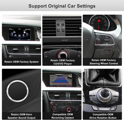 Wireless CarPlay Android Auto Linux Multimedia Screen Compatible With Audi A4 A5 Left Rudder (2009-2016)