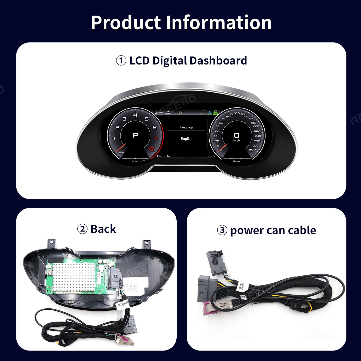 12.3" LCD Cluster Digital Dashboard For Audi Q5