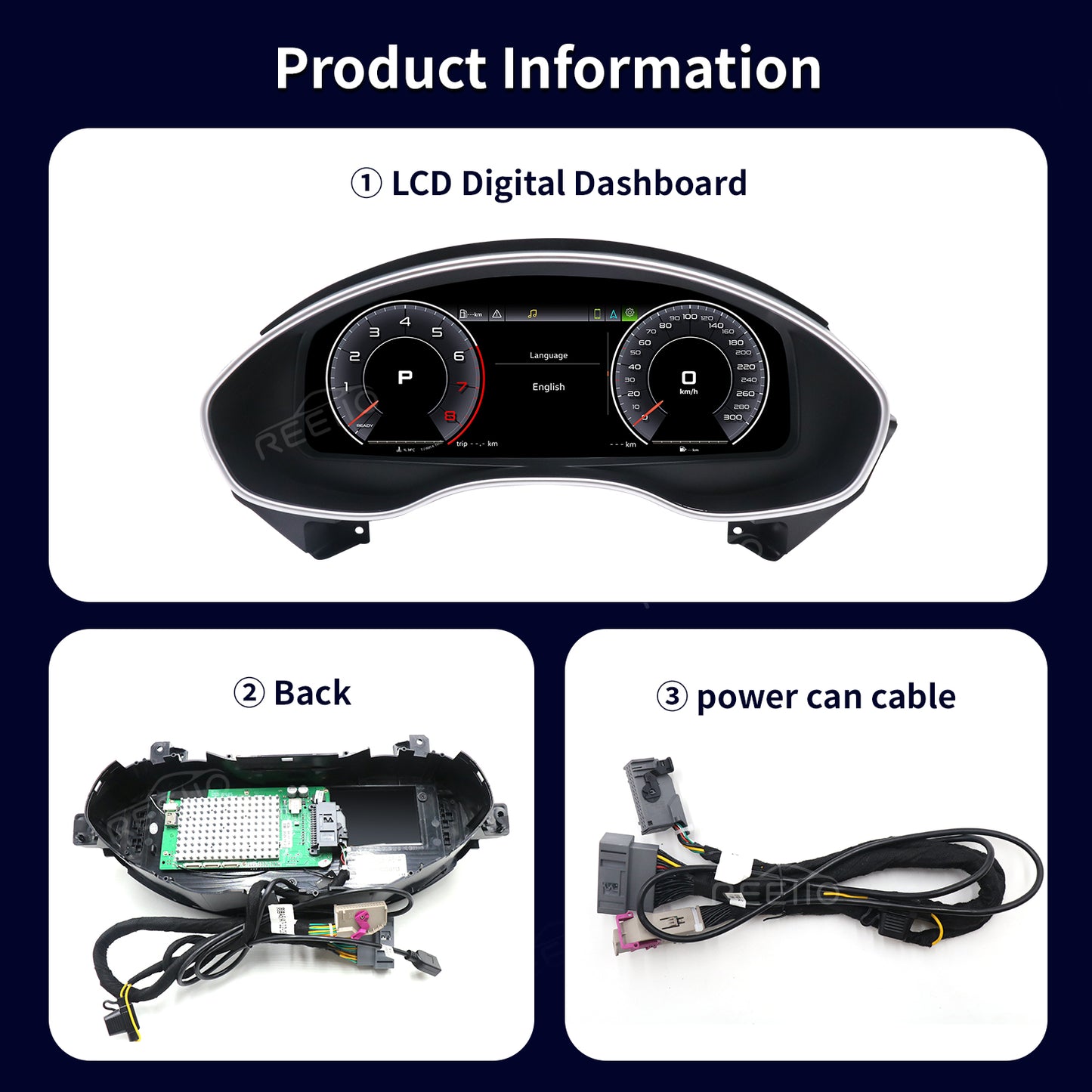 12.3" LCD Cluster Digital Dashboard For Audi A6/A7