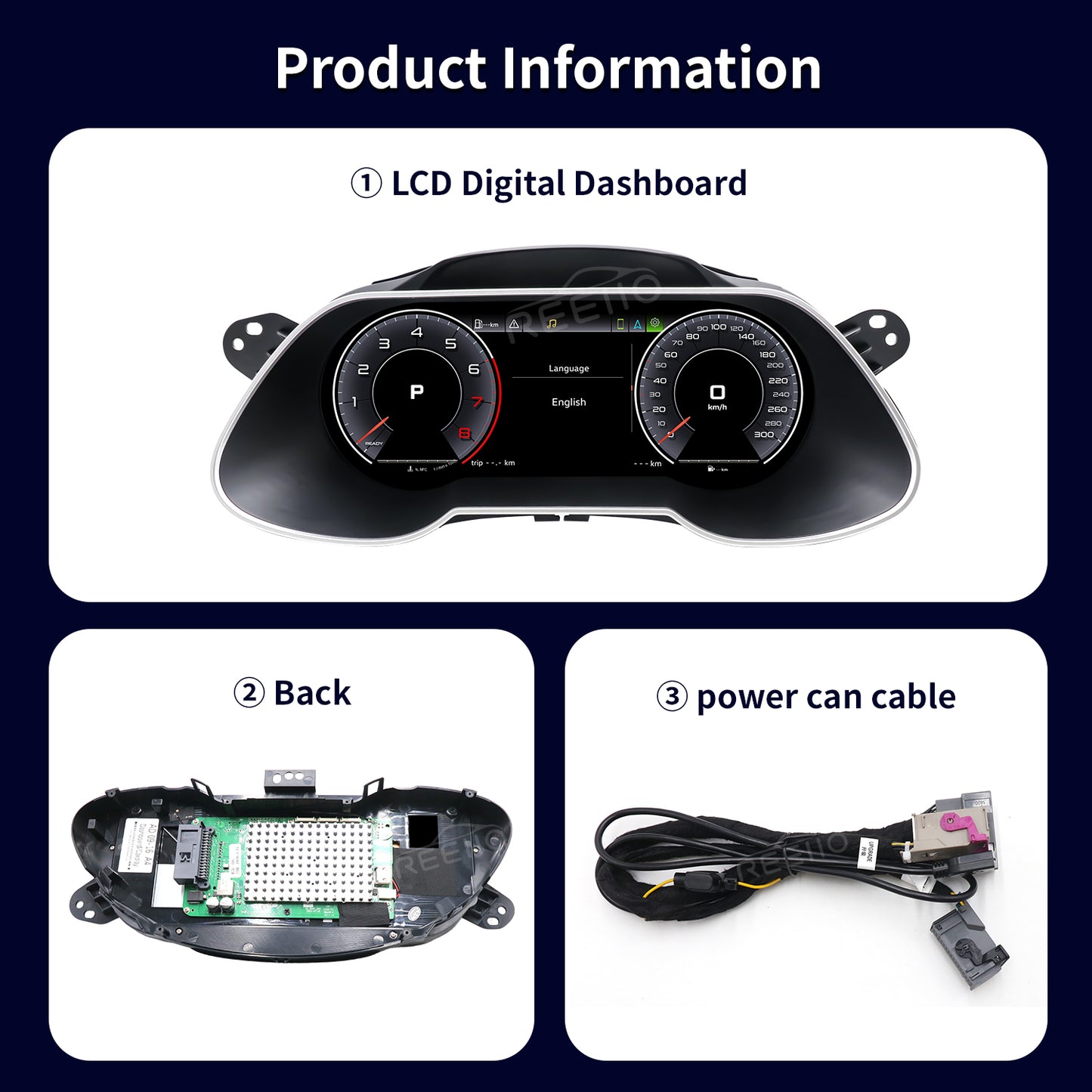 12.3" LCD Cluster Digital Dashboard For Audi A4