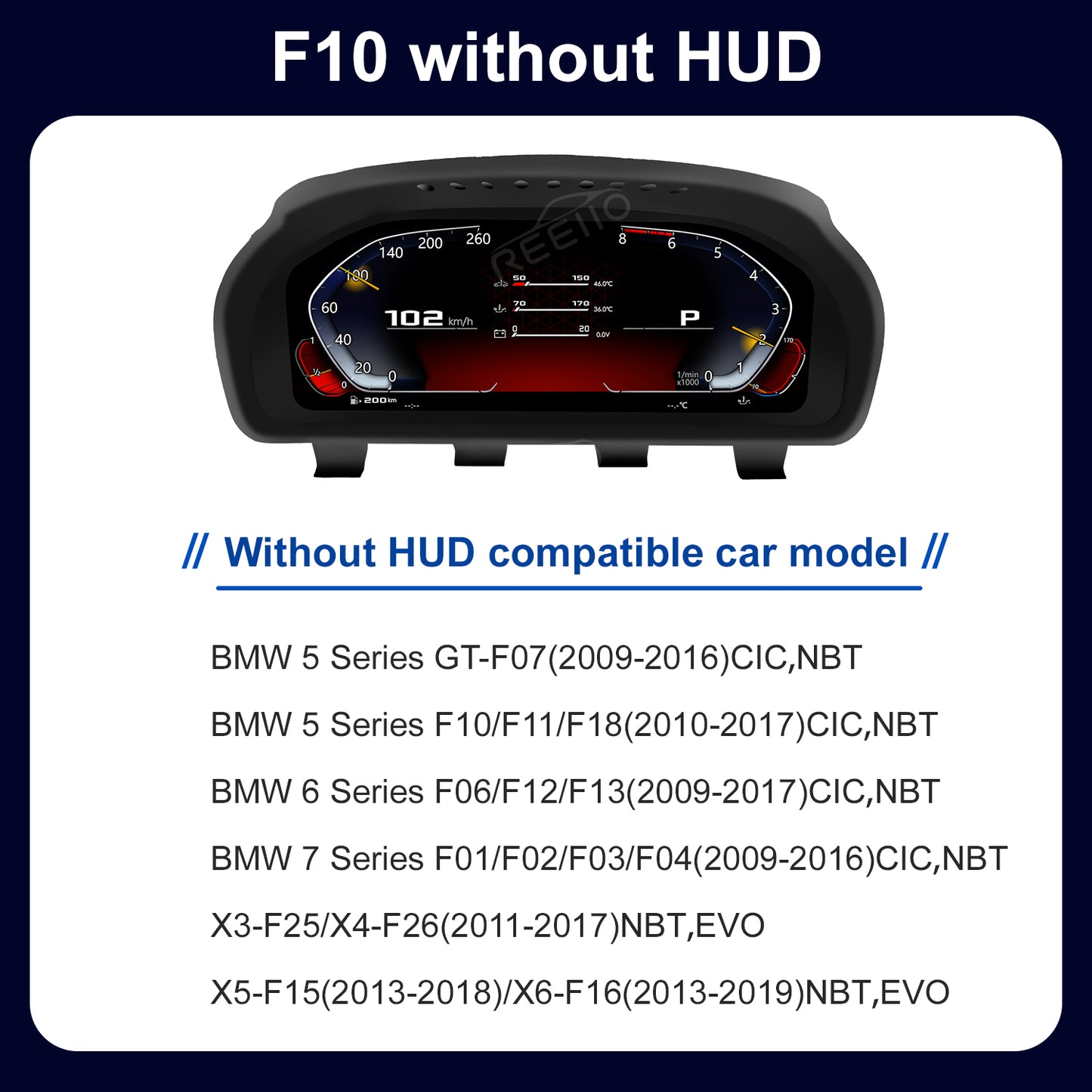 12.3" LCD Cluster Digital Dashboard For BMW 5/6/7 Series F10 F01 F06
