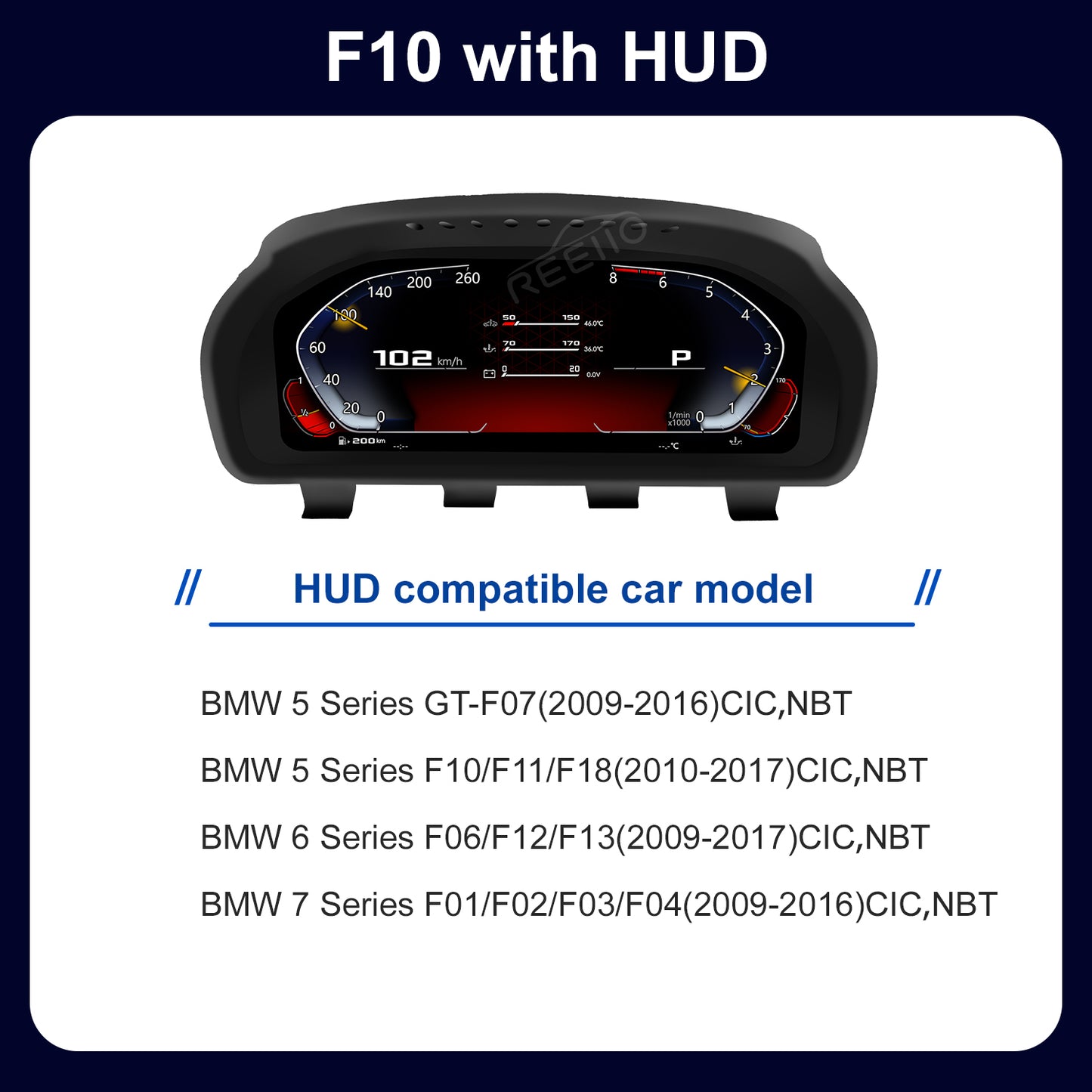 12.3" LCD Cluster Digital Dashboard For BMW 5/6/7 Series F10 F01 F06