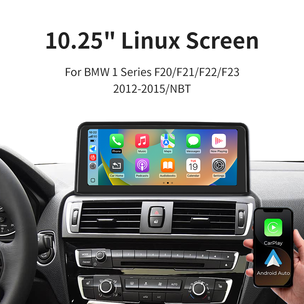10.25 inch Wireless CarPlay Android Auto Linux Multimedia Screen Compatible With BMW 1/2Series F20~F23 (2012-2015)