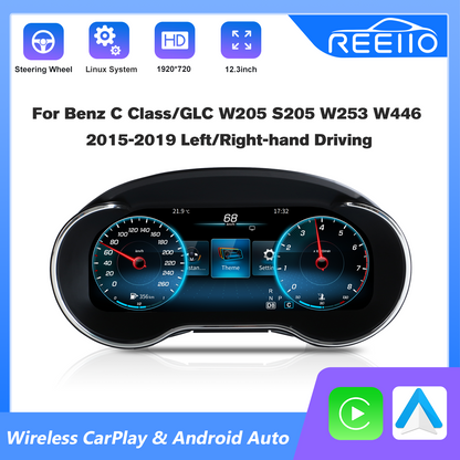 12.3" LCD Cluster Digital Dashboard For Mercedes Benz GLC C-Class