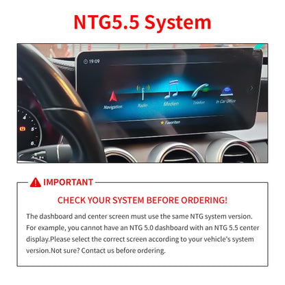 12.3" Ultra-Slim 2400x900 CarPlay Screen for Mercedes C/GLC W205