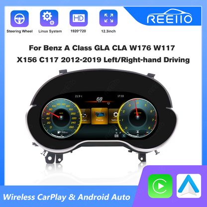 12.3" LCD Cluster Digital Dashboard For Mercedes Benz A/GLA/CLA